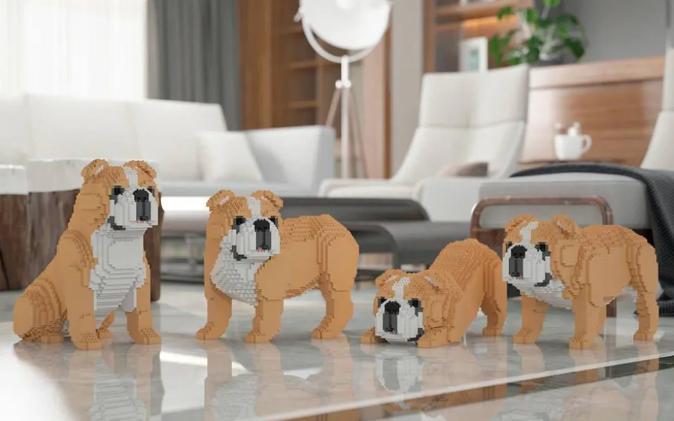 Jecka Blocs De Construction - Chien Bulldog Anglais 4 En 1 Beige Standard