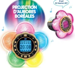 Kidimagic Galaxy Light Violet, Radio-réveil Magique 9 en 1 en forme de fleur