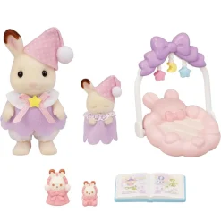 Le coucher des sœurs lapin chocolat Sylvanian families 5806