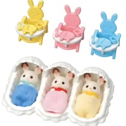Les triplés lapin chocolat et accessoires puériculture - Sylvanian Families 5532