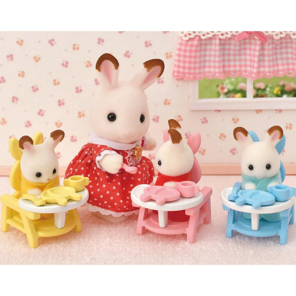 Les triplés lapin chocolat et accessoires puériculture - Sylvanian Families 5532