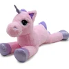 Licorne allongée rose 100 cm