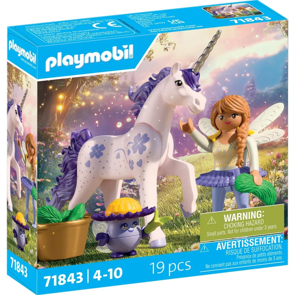 Licorne Lavande porte-bonheur avec fée Playmobil Magic Unicorn 71843