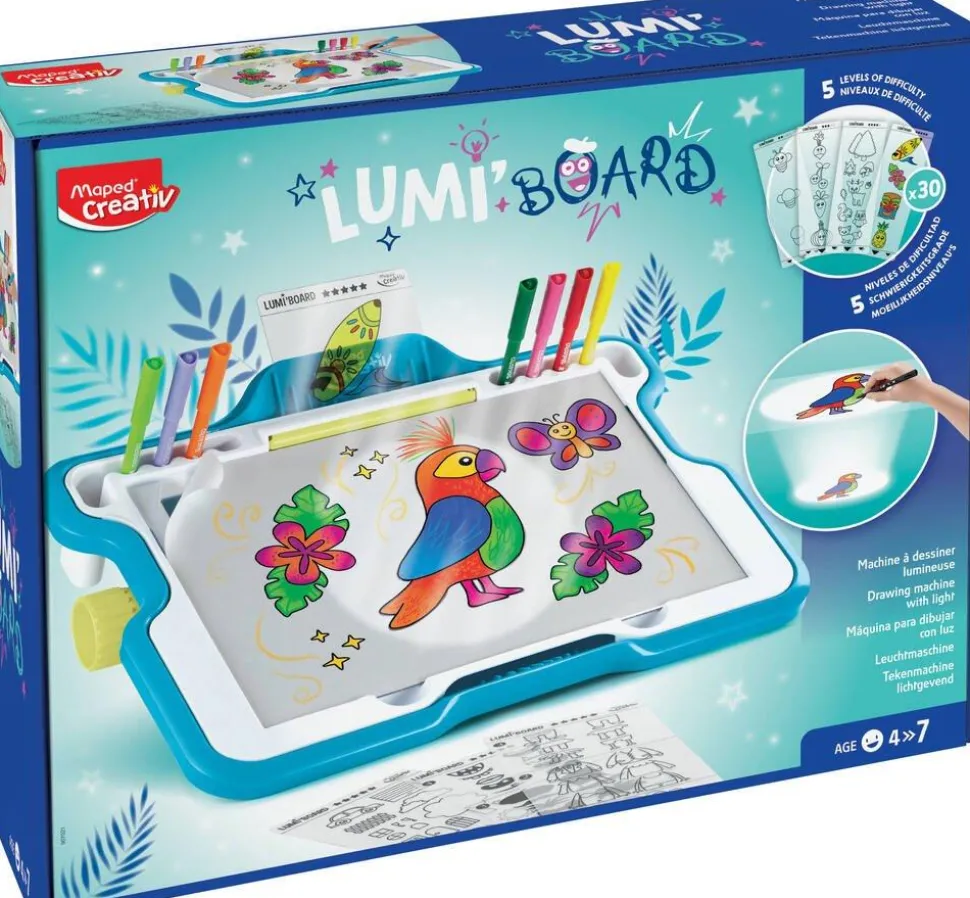 Machine À Dessiner Lumineuse Lumi Board Avec Feutres Et Feuilles Inclus