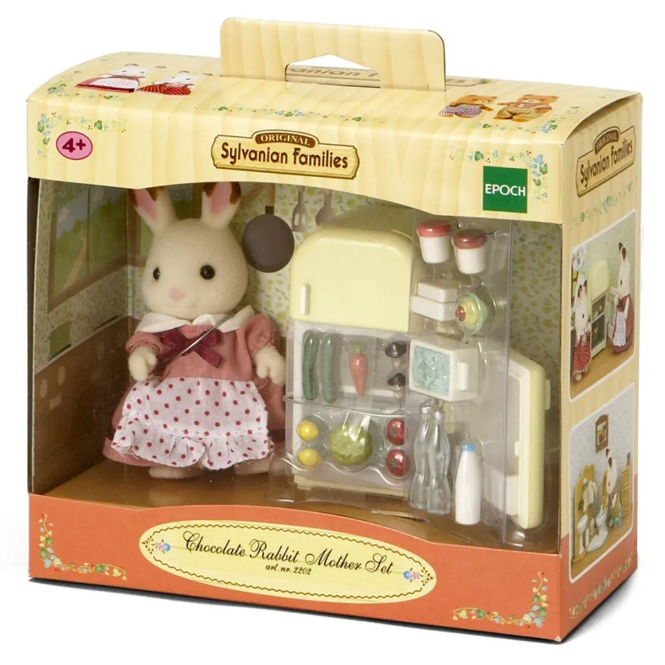 Maman Lapin chocolat et réfrigérateur – Sylvanian Families 2202