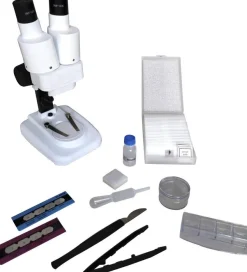 Microscope Stéréo Binoculaire, Blanc Et Noir Pour L'éducation Scientifique Ou La Recherche