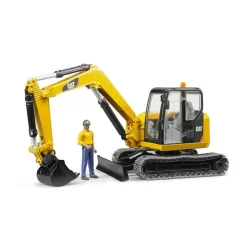 Mini pelleteuse caterpillar et figurine