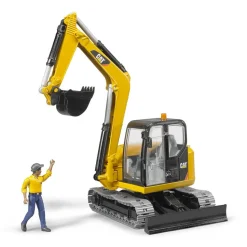 Mini pelleteuse caterpillar et figurine