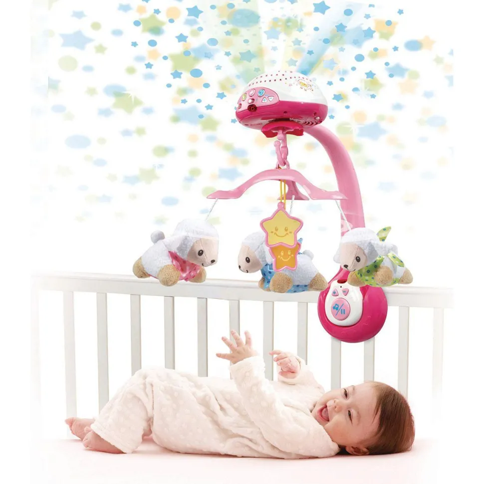 Mobile Lumi compte-moutons rose