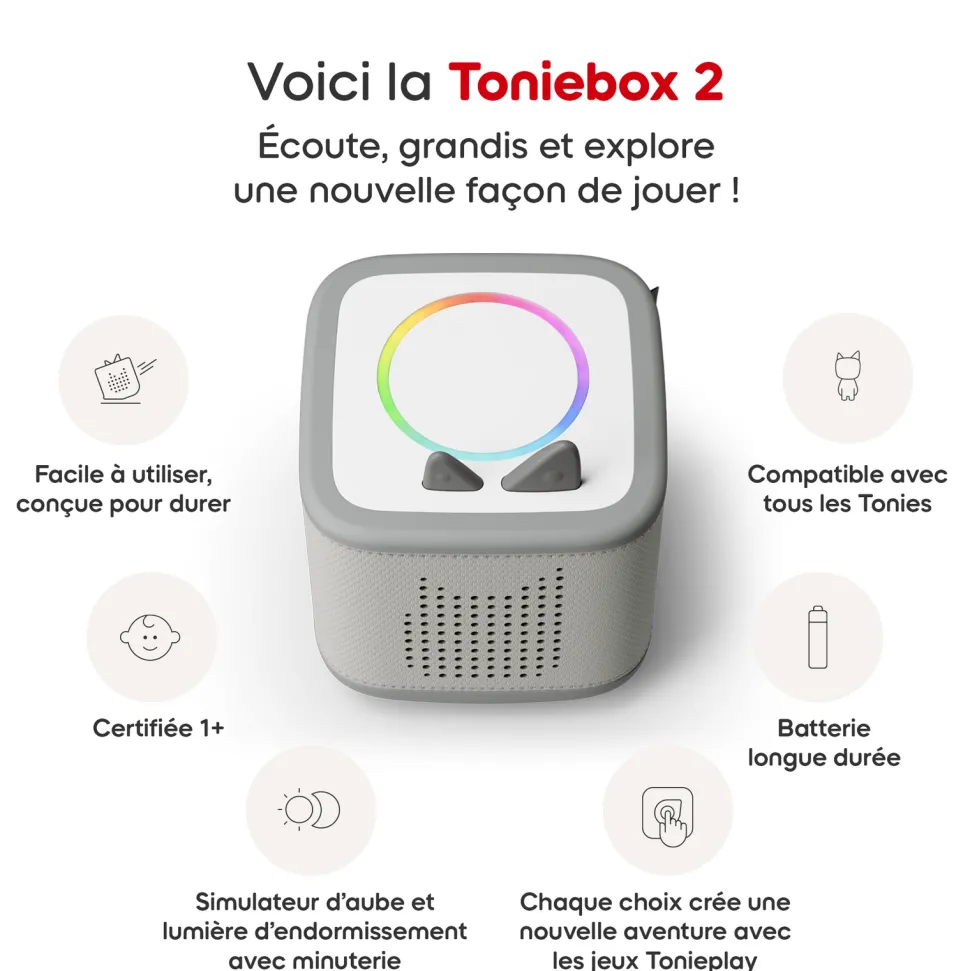 Mon premier coffret Toniebox 2 gris lune
