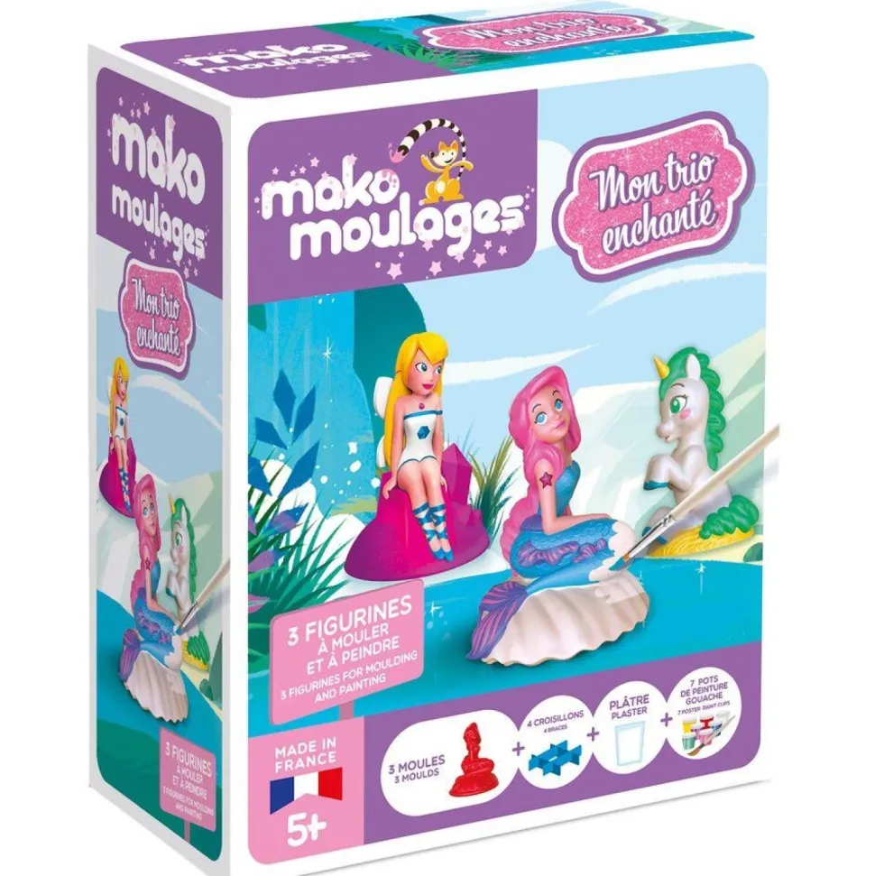 Mon trio enchanté - fée, sirène et licorne Mako Moulages