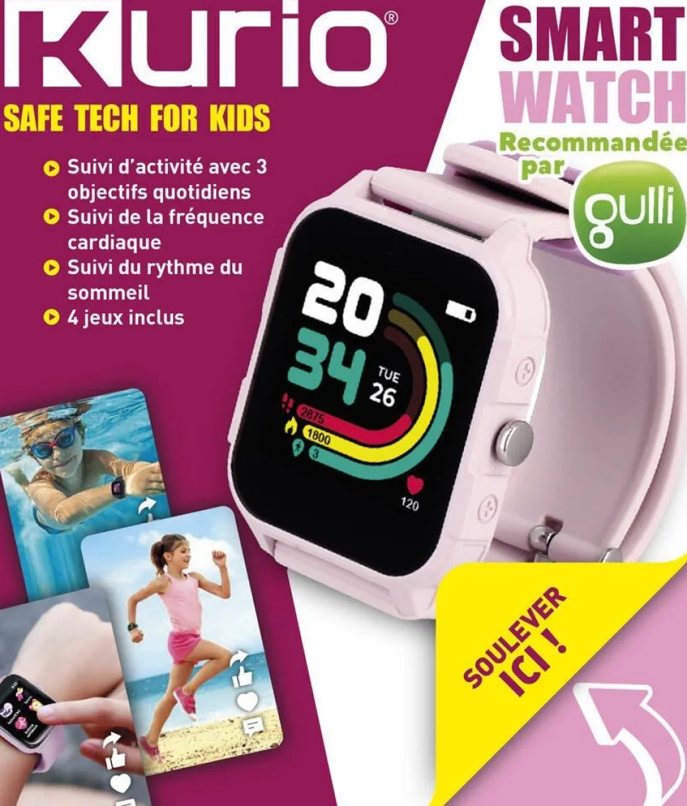 Montre connectée Kurio rose