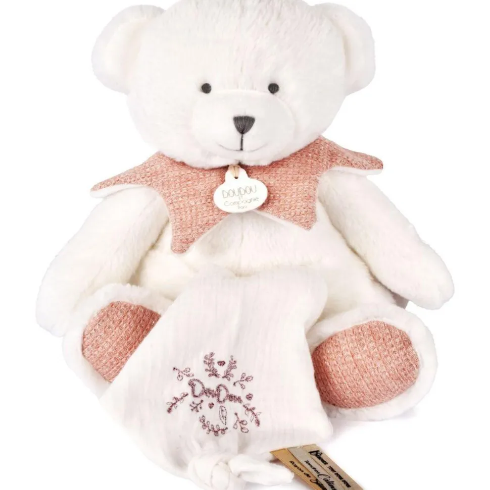 Ours pantin rose avec doudou - Collection doudou 25 ans