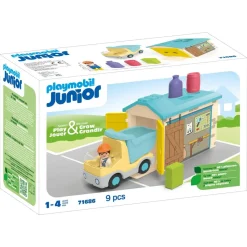Ouvrier avec camion et garage Playmobil Junior 71686
