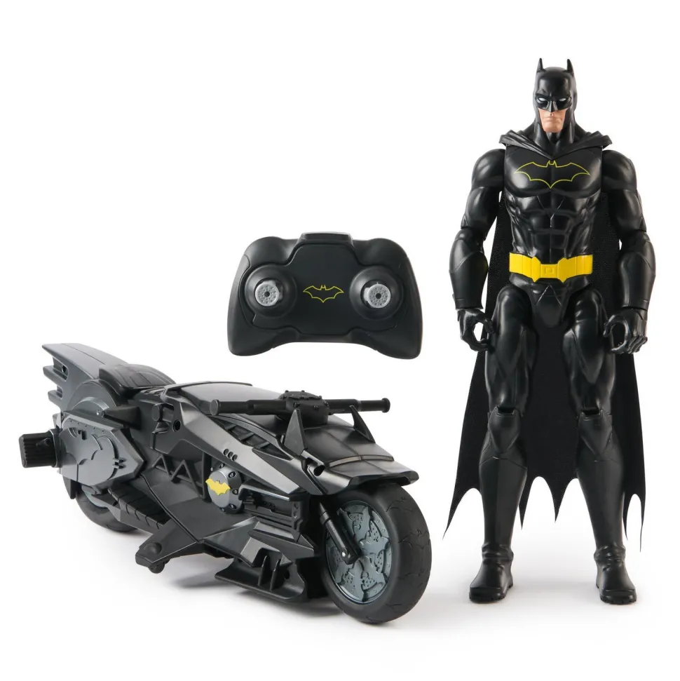 Pack figurine Batman 30 cm et moto Batcycle radiocommandée