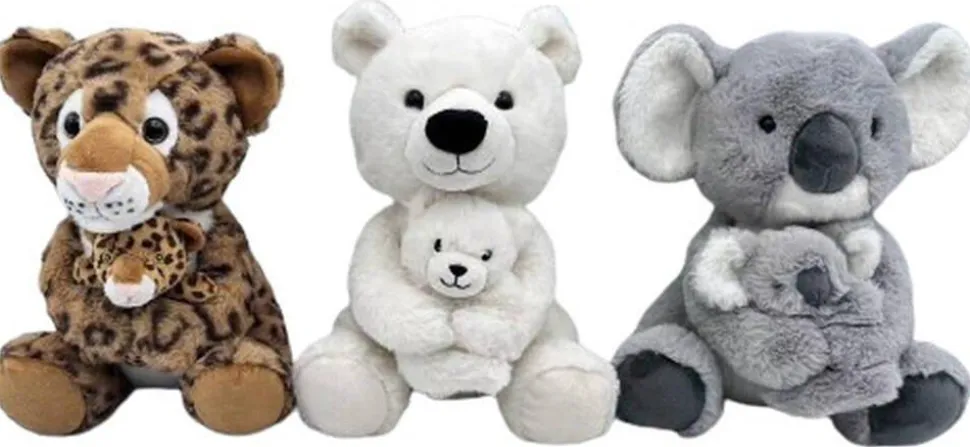 Peluche tendre de Maman et Bébé animaux sauvages