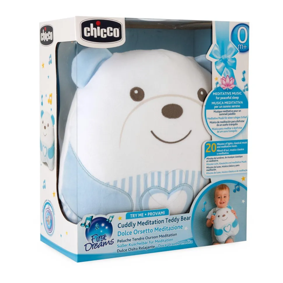 Peluche tendre ourson bleu