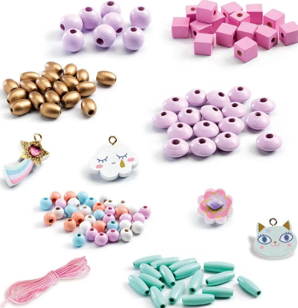 Perles En Bois Arc-en-ciel Djeco
