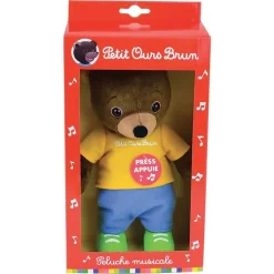 Petit Ours brun peluche musicale 21cm