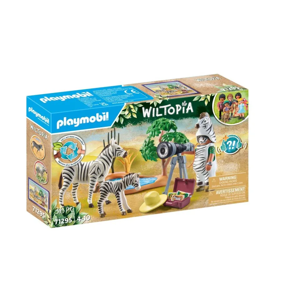 Photographe avec déguisement et zèbres Playmobil Wiltopia 71295
