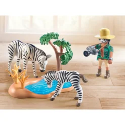 Photographe avec déguisement et zèbres Playmobil Wiltopia 71295