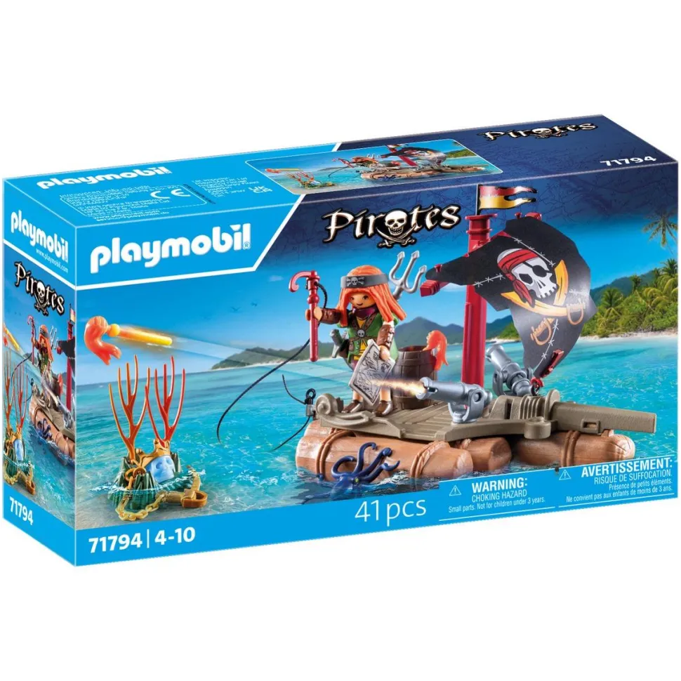Pirate avec radeau flottant et trésor PLAYMOBIL Pirates 71794