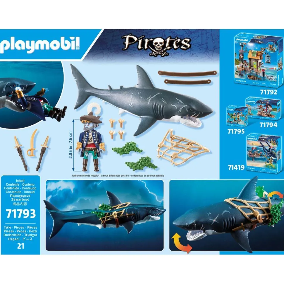 Pirate et requin avec mâchoire articulée PLAYMOBIL Pirates 71793
