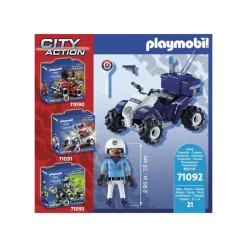 Playmobil - City Action, Policier Et Quad Avec Moteur De Rétro-friction