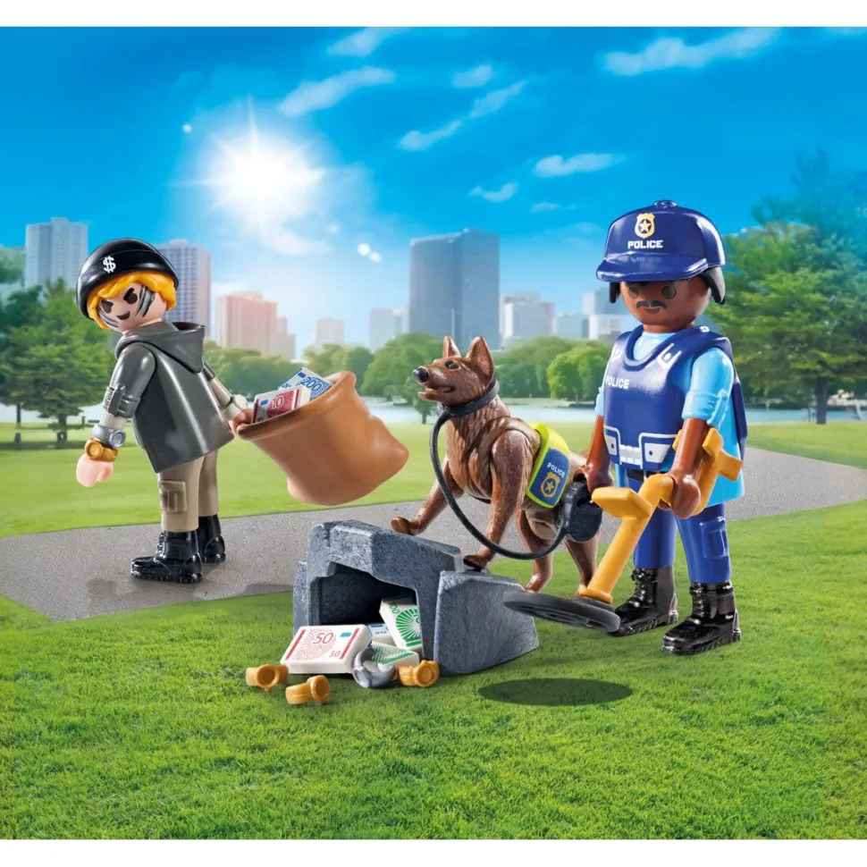 Policier avec chien de recherche et voleur PLAYMOBIL ACTION HEROES 71731