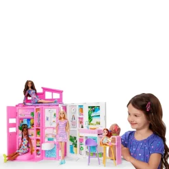 Poupée Barbie maison de vacances à emporter