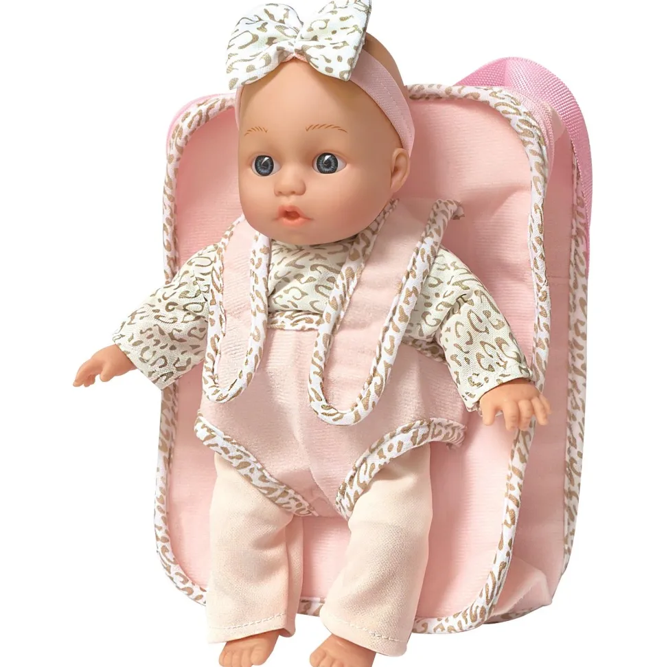 Poupée 30cm et sac à dos porte-bébé