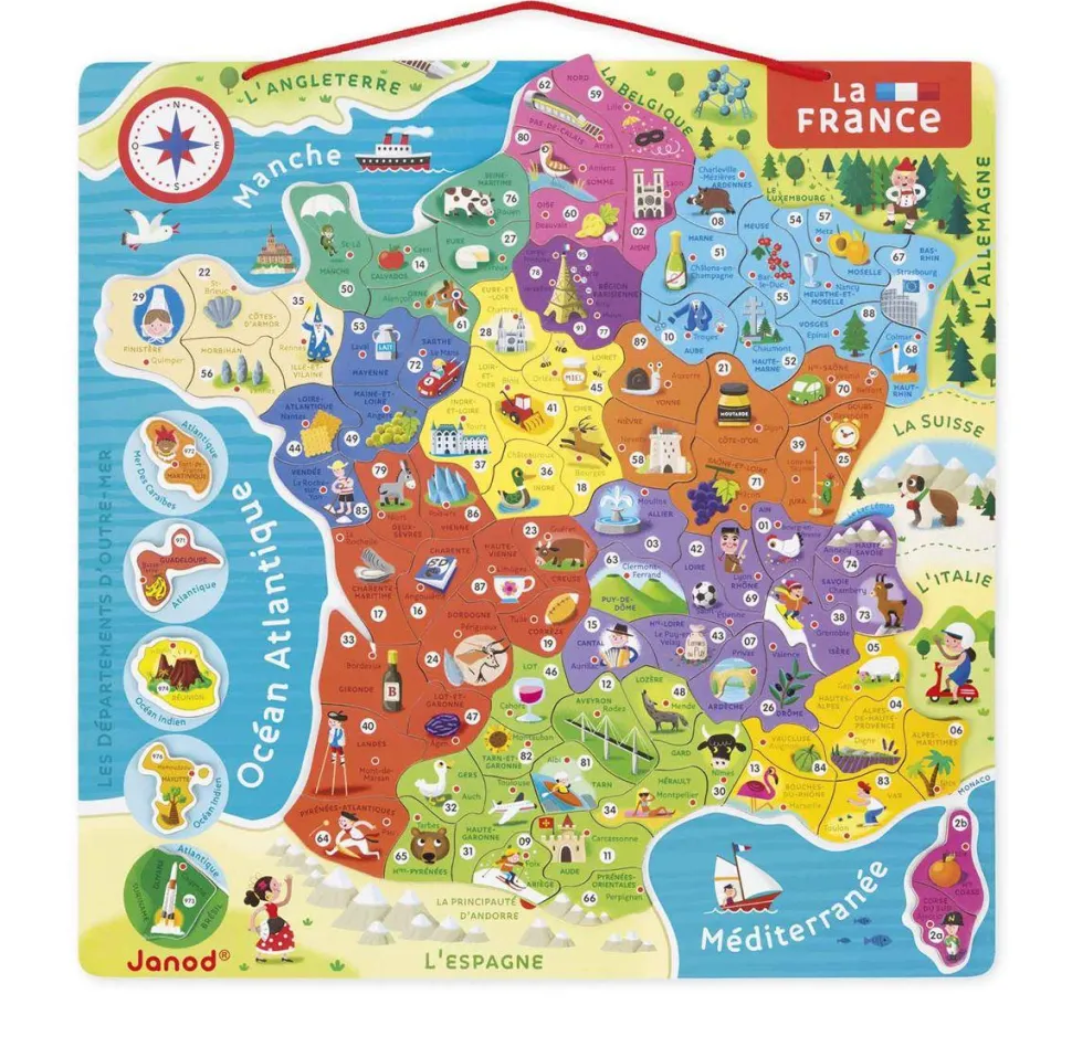 Puzzle 93 pièces : La France magnétique