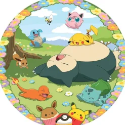 Puzzle Rond 500 Pièces Pokemon En Fleurs
