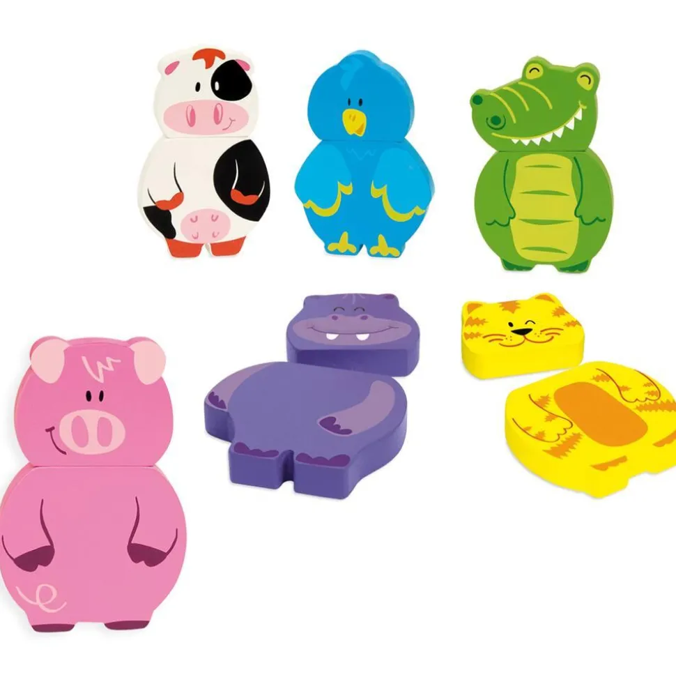 Puzzles En Bois Magnétiques - 12 Pièces Interchangeables