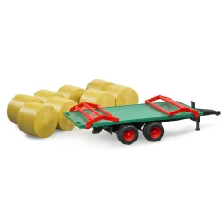 Remorque de Transport de Paille avec 8 Bottes Rondes