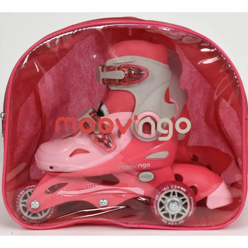 Rollers évolutifs 3 roues rose taille 30-33
