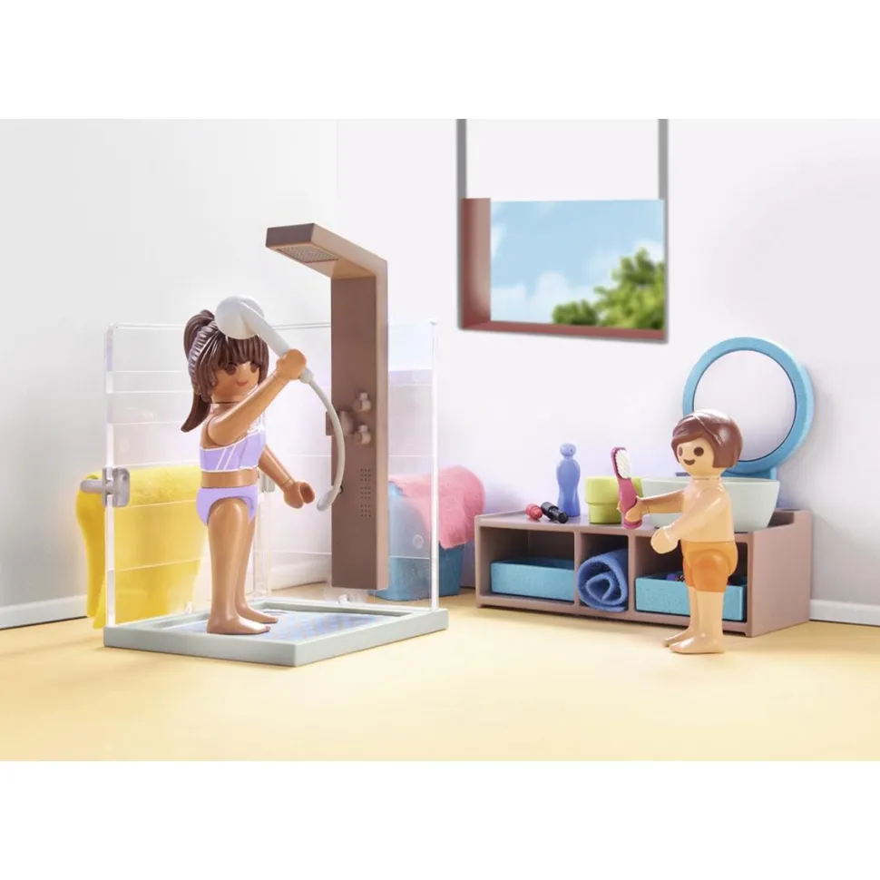 Salle de bains avec douche et baignoire Playmobil My Life 71611