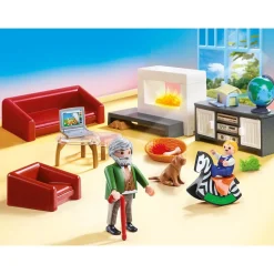 Salon avec cheminée Playmobil Dollhouse 70207