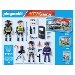 Set métiers de la police : 4 policiers PLAYMOBIL ACTION HEROES 71730