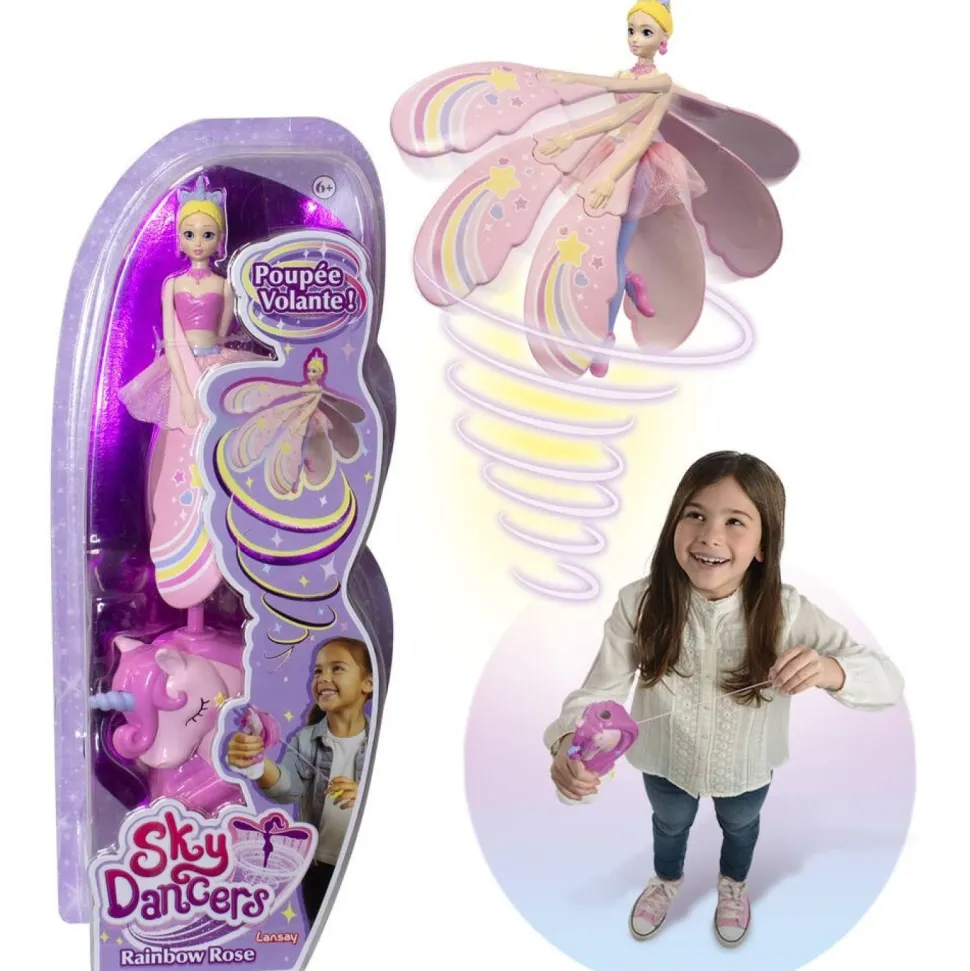Sky dancers Poupée volante licorne Rainbow rose