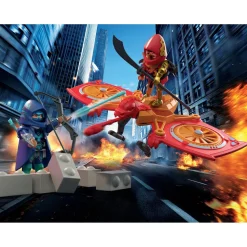 Super-héros et son drone contre un ninja Playmobil Heroes 71833