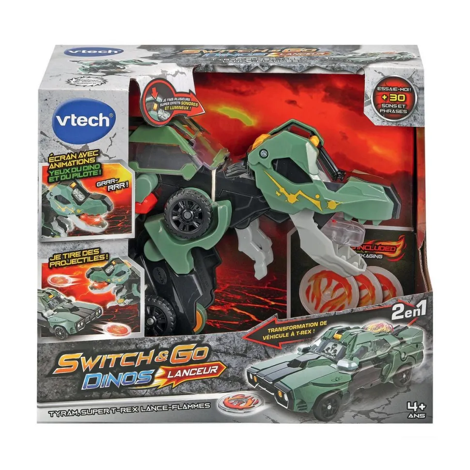 Switch Go Dinos lanceur - Tyram super T-rex lance-flammes