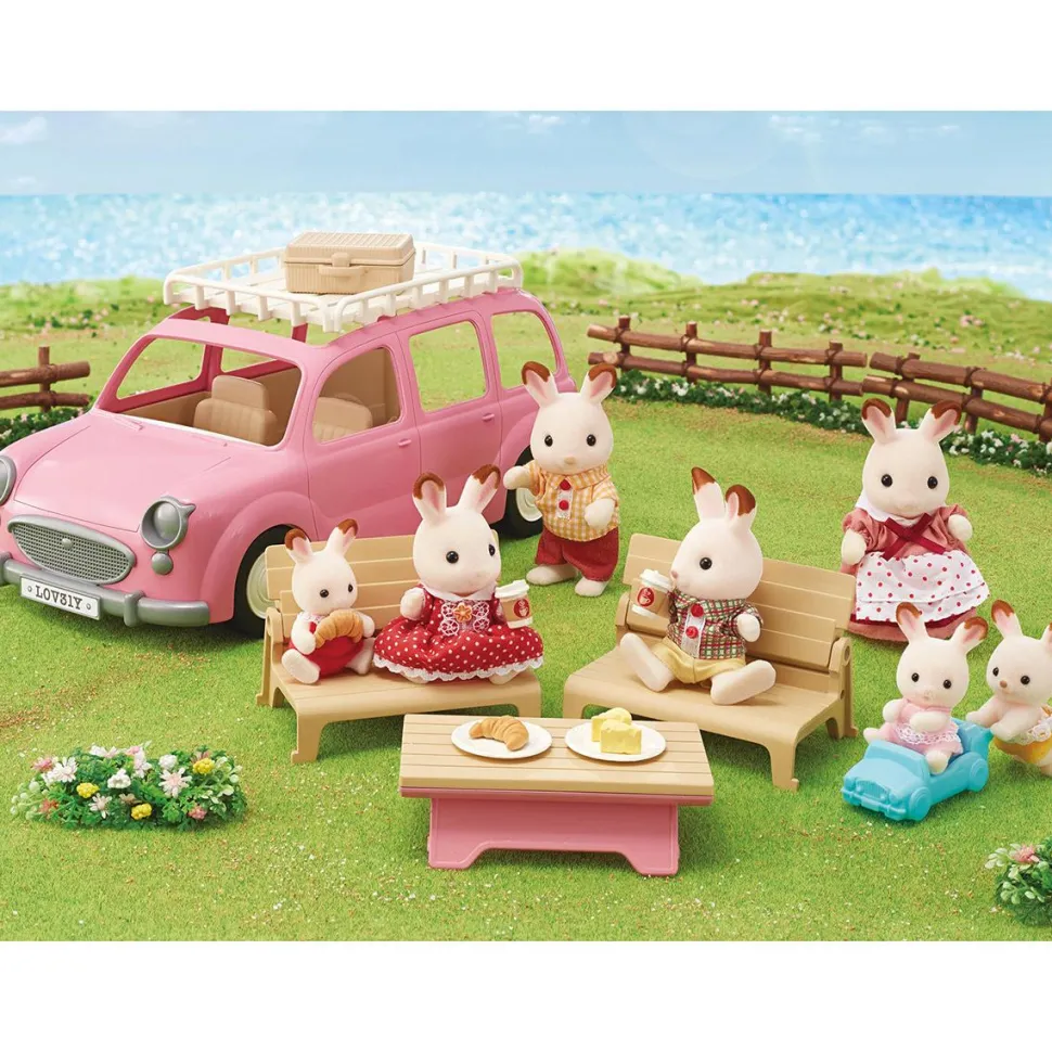 Sylvanian Families - Le monospace rose et set de pique-nique 5535