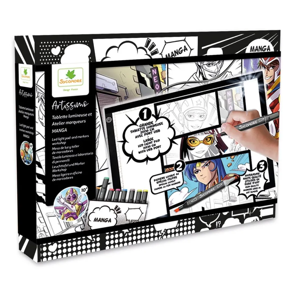 Tablette lumineuse et atelier Manga