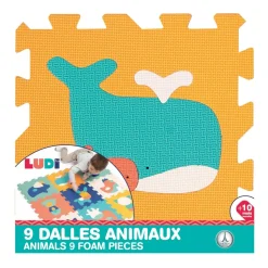 Tapis 9 dalles mousse Animaux