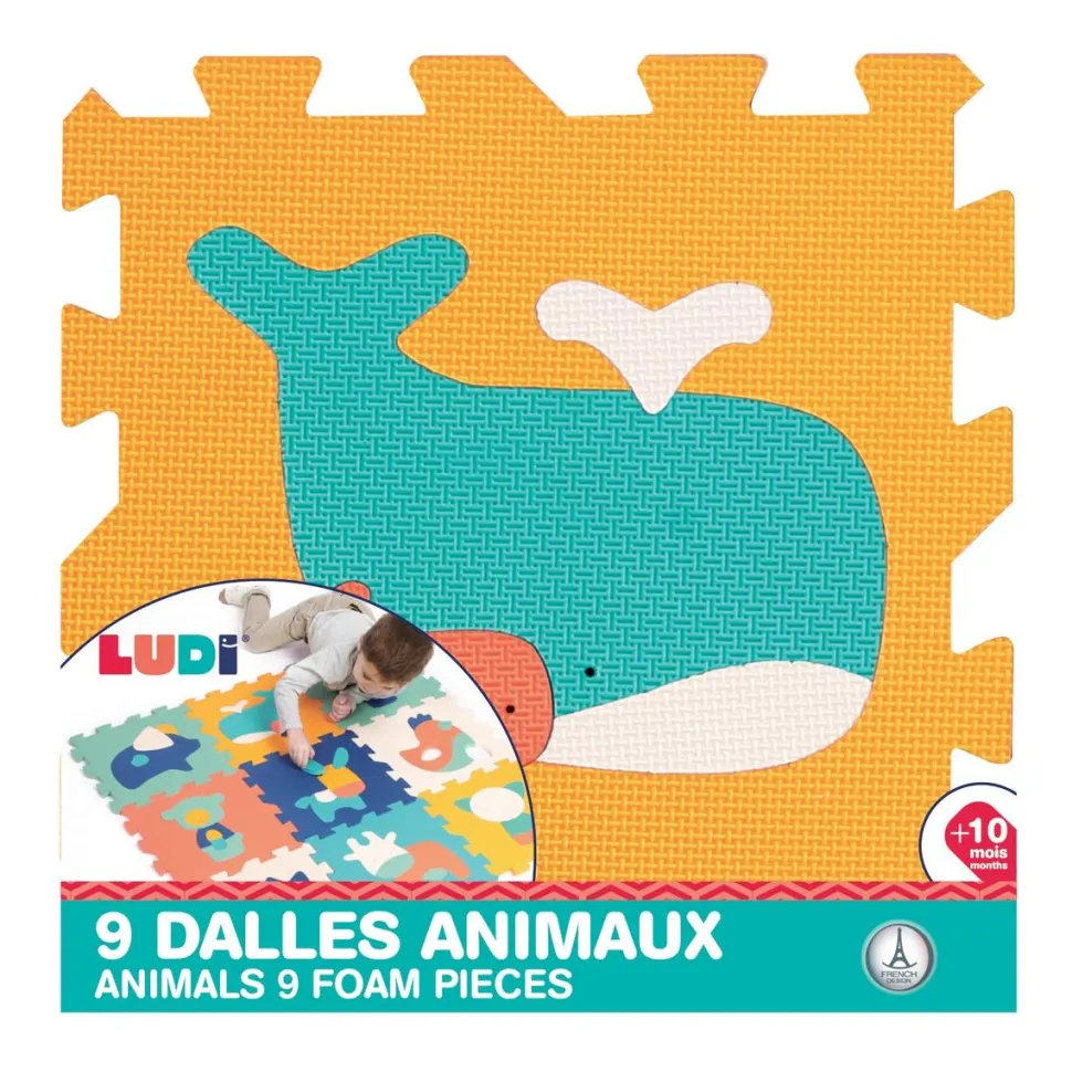 Tapis 9 dalles mousse Animaux