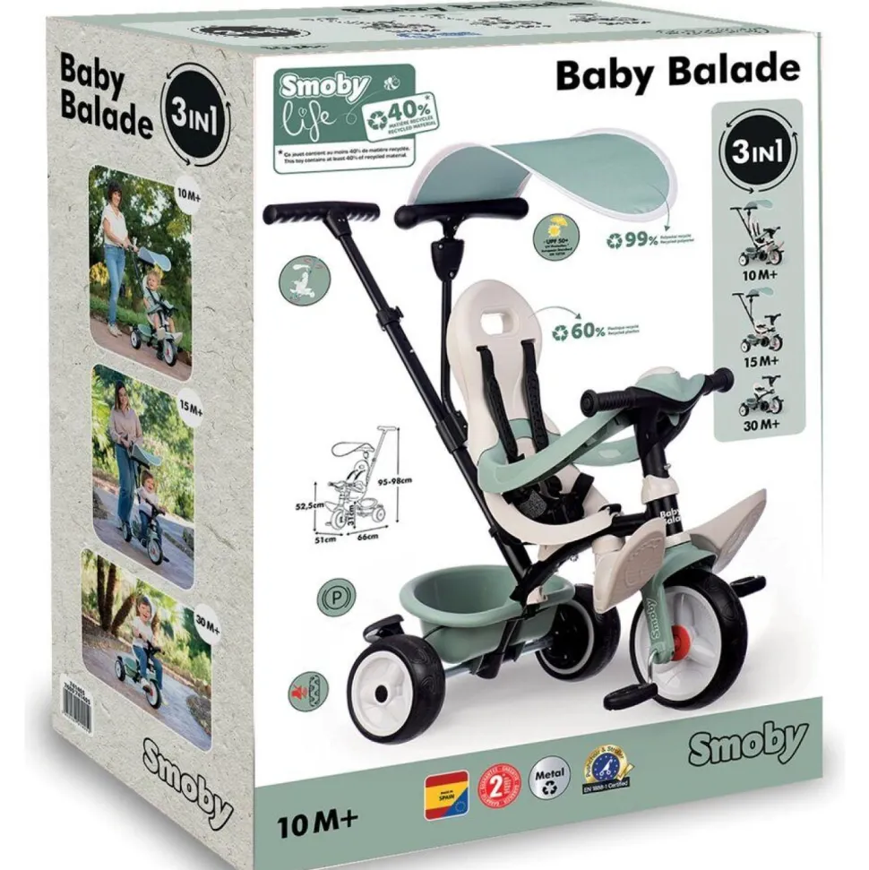 Tricycle baby balade 3 en 1 Smoby Life
