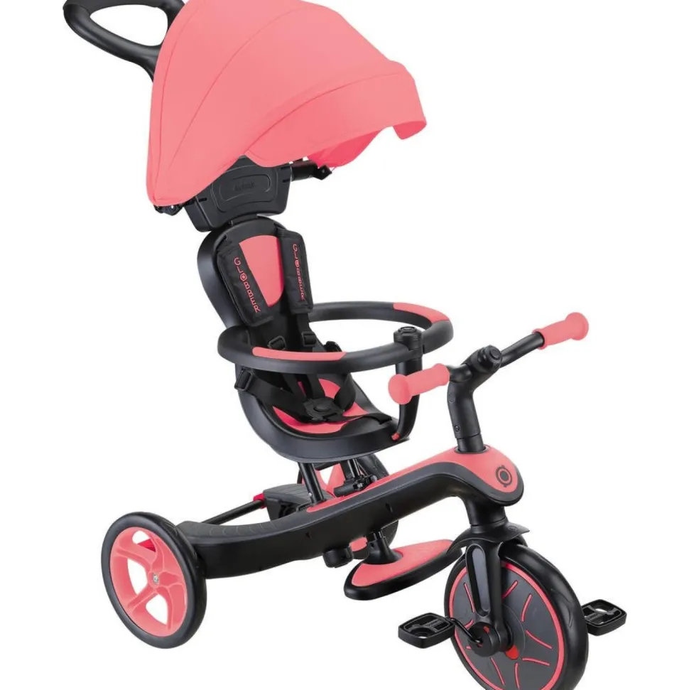 Tricycle explorer V2 - 4 en 1 rose corail