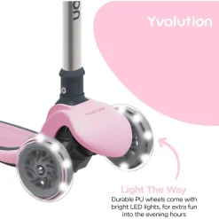 Trottinette 3 roues lumineuse - Y Glider rose