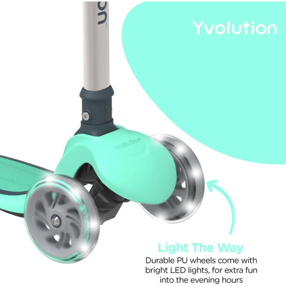 Trottinette 3 roues lumineuse - Y Glider Air Vert